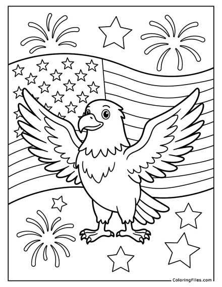 Patriotic Eagle and Flag