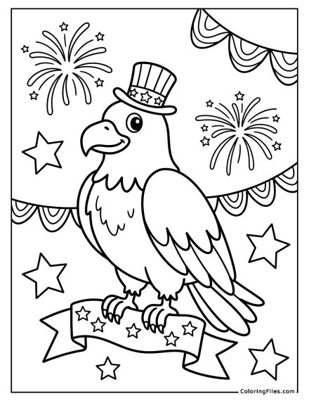 Patriotic Eagle on Independence Day