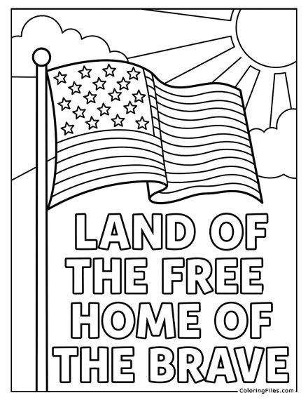 USA Flag Waving in Breeze