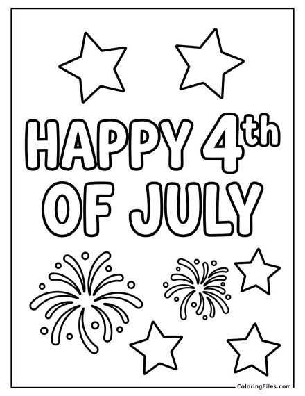 Happy 4th of July Lettering