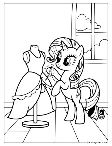 Rarity Creating A New Dress