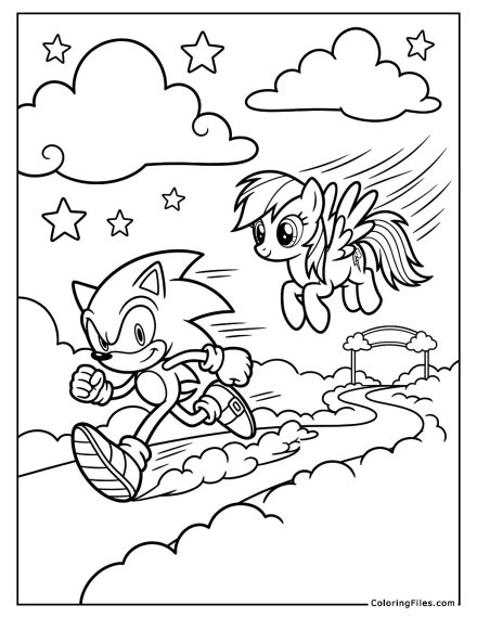 Sonic and Rainbow Dash’s Cloud Speed Challenge
