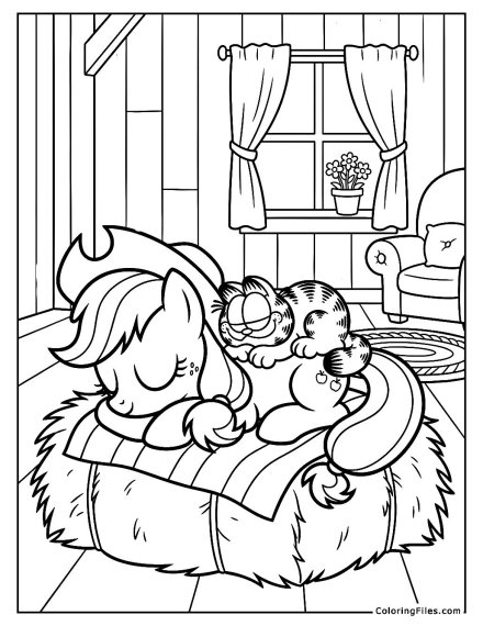 Applejack and Garfield’s Farmhouse Nap