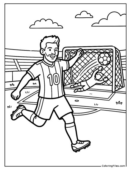 Football Player Kicking a Winning Goal