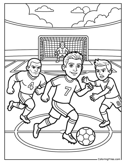 Soccer Star Dribbling Past Defenders