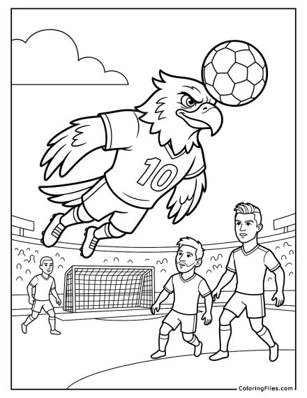 Mascot Eagle Soars for a Header Goal