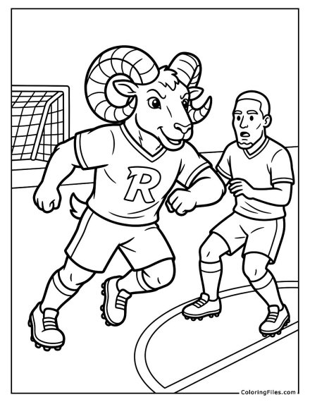 Ram Mascot Charging for the Tackle