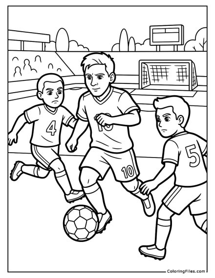 Football Forward Breaking Through Defense