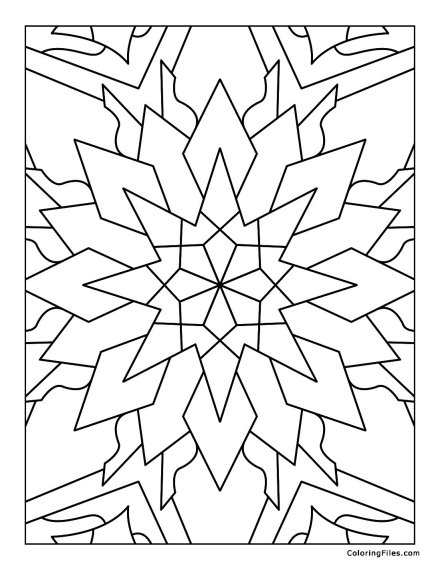 Star decorated with geometric flames