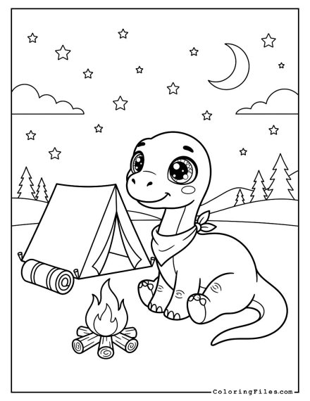 Dino Camping Under the Stars