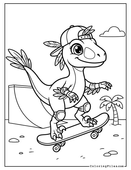 Skateboarding Velociraptor