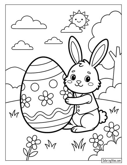 Easter Bunny with a Giant Egg