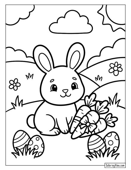 Baby Bunny and Easter Carrots