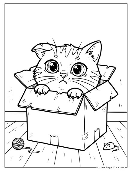 Funny Cat Stuck in a Cardboard Box