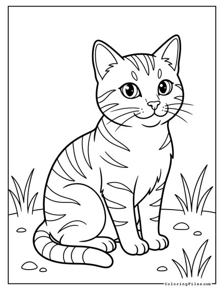 Tabby Cat Sitting Calmly