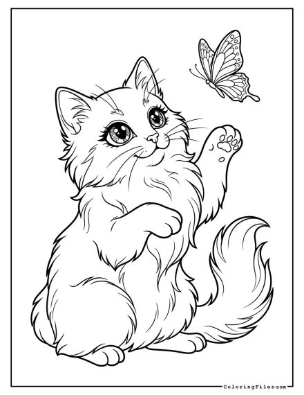 Turkish Angora Playing with Butterfly