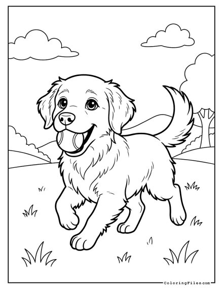 Golden Retriever Playing Fetch