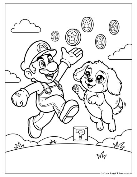 Mario & Puppy Jumping for Coins