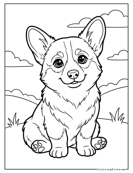 Corgi Puppy Sitting Proud