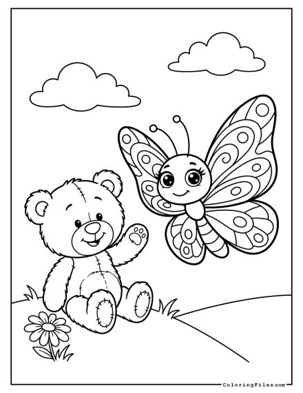 Cuddly Bear & Giant Butterfly