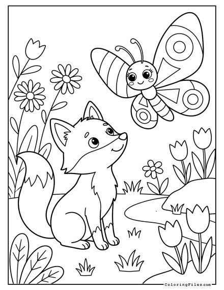 Curious Fox & Butterfly Garden