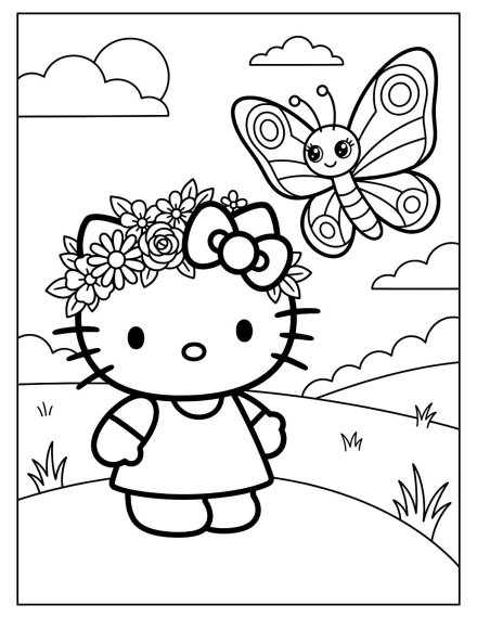 Hello Kitty with Flower Crown