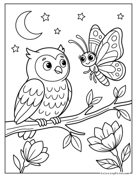 Owl & Butterfly Night Garden