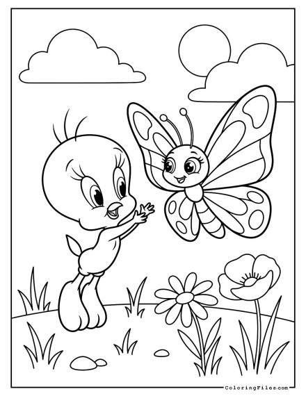 Tweety Bird & Yellow Butterfly