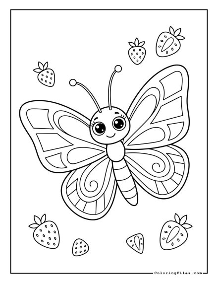 Butterfly & Floating Strawberry Bits