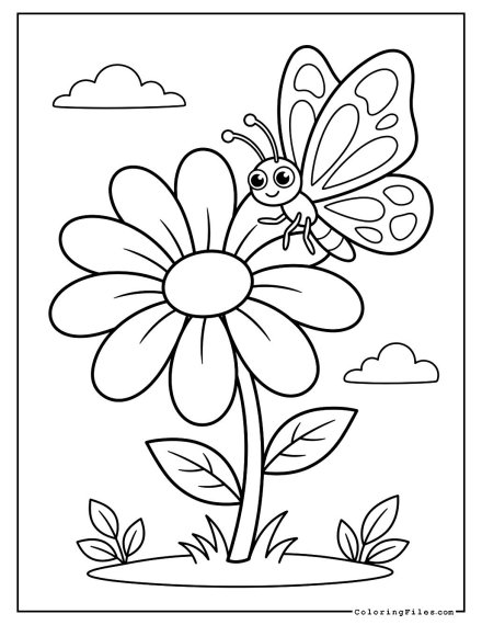 Daisy with a Pet Butterfly