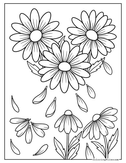 Daisy Petals Falling Like Confetti