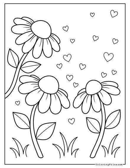 Daisies Swaying in a Breeze of Hearts