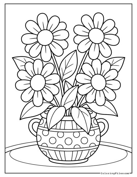 Daisy Joy in a Patterned Pot