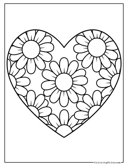 Daisy in a Heart-Shaped