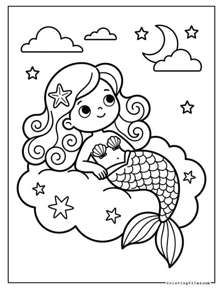 Mermaid Cloud Gazing