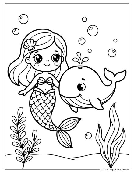 Mermaid and Whale Friend