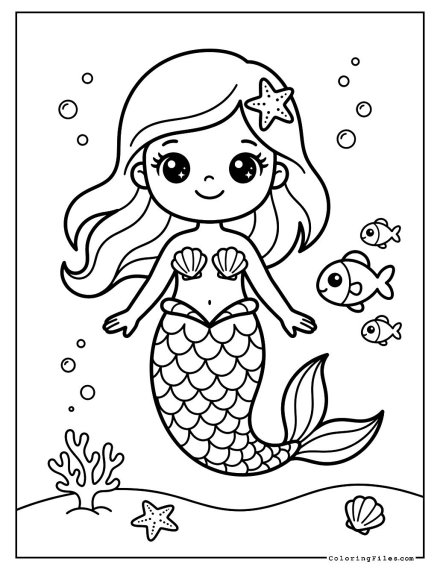 Mermaid and Tiny Fish