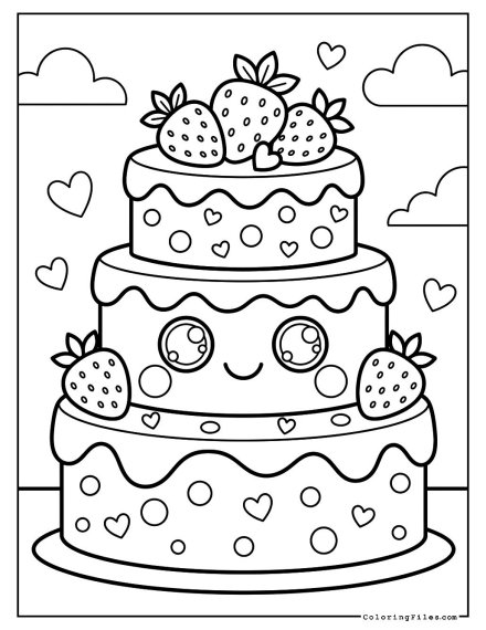 Kawaii Strawberry Cake
