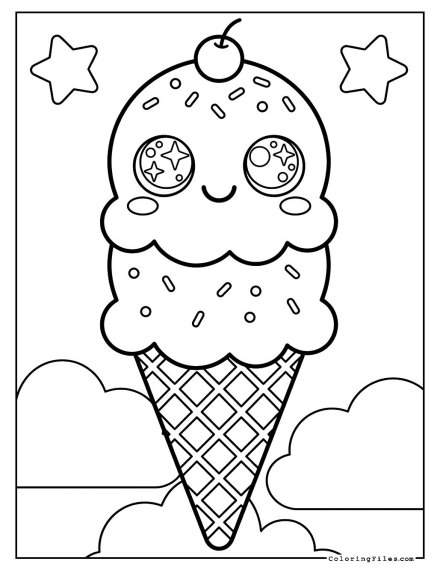 Cute Kawaii Ice Cream Cone