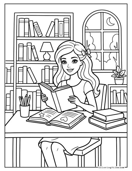 Barbie in the Library