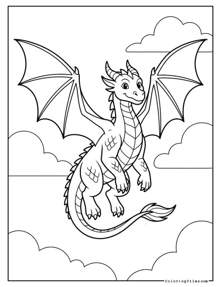 Dragon Hovering in the Air