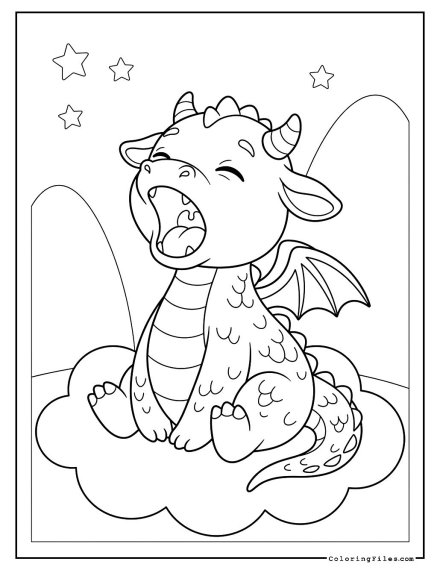 The Yawning Baby Dragon
