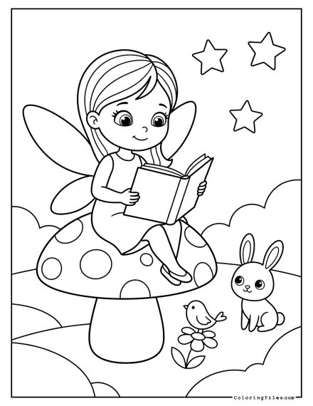 Fairy Girl Reading a Book