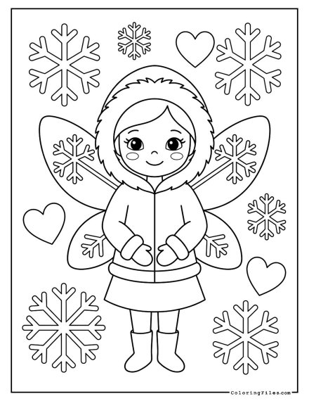 Winter Fairy and Snowflakes