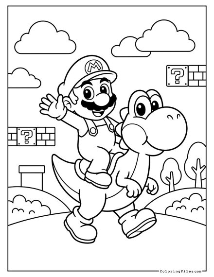 Mario and Yoshi in the Mushroom Kingdom