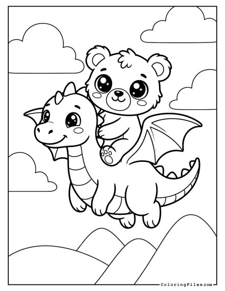 Teddy Bear Flying a Dragon