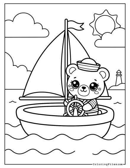 Teddy Bear Sailing a Boat