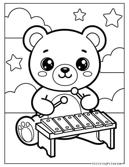 Teddy Bear Playing Xylophone