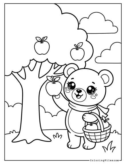 Teddy Bear Picking Apples