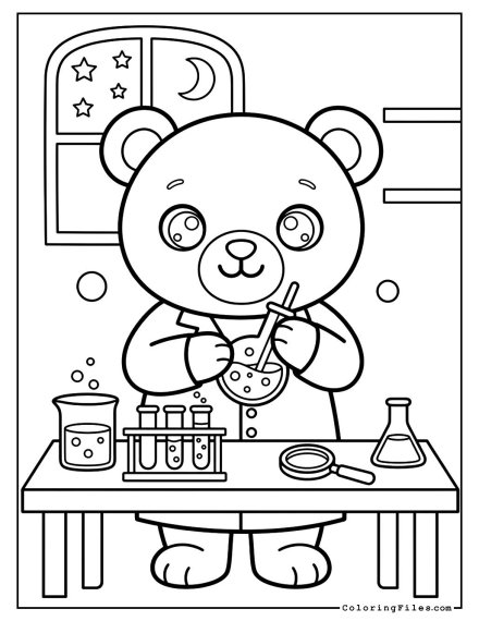 Teddy Bear Doing Science